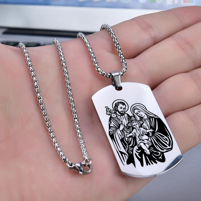 Модное ожерелье из нержавеющей стали для мужчин, серебряное ожерелье-цепочка, христианские украшения