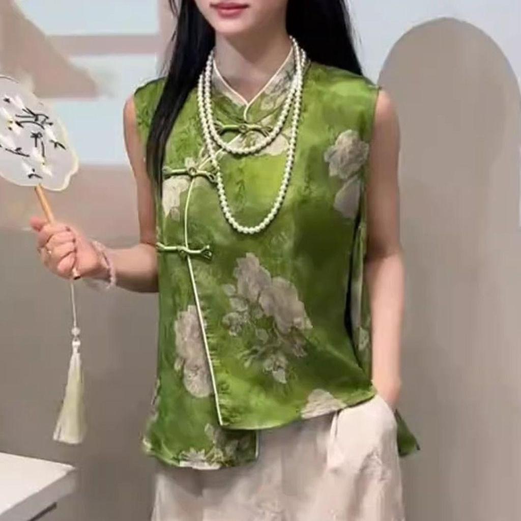 Верх летний летний с диагональным верхом, безрукавка взрывная рубашка, высококлассный темперамент