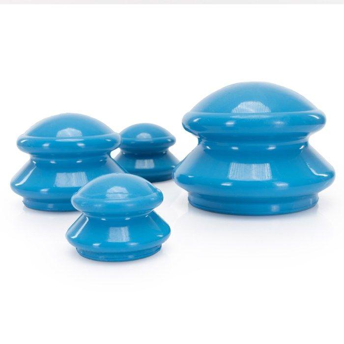 Tasses Chinoises - SPRINGOS - Lot de 4 - Caoutchouc - Bleu - Massage et Soins du Corps