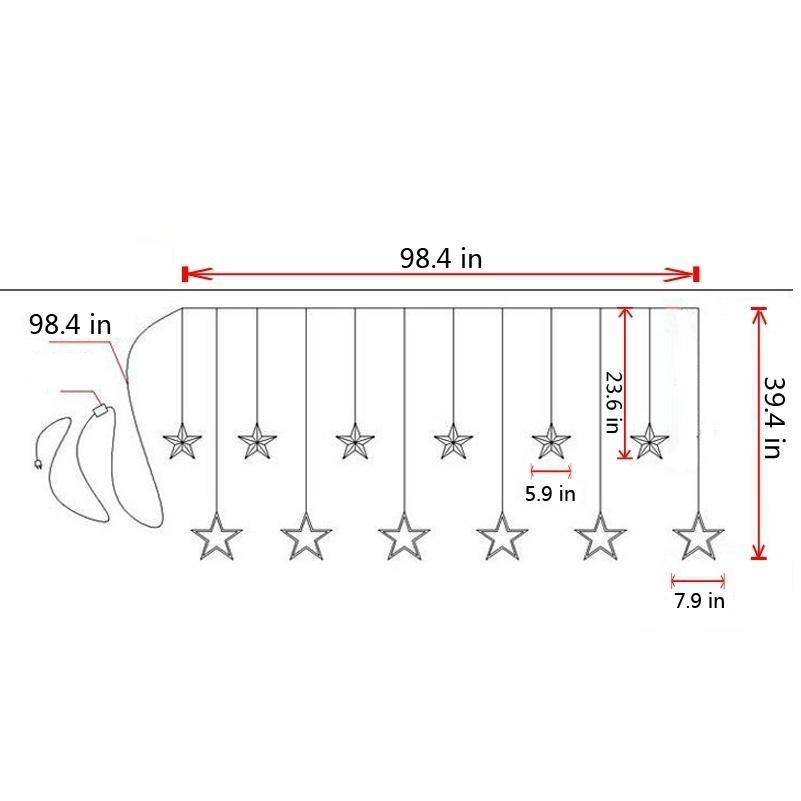Стробоскоп Рождественские звезды Декоративная гирлянда для рождественских свадебных новогодних украшений