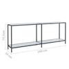 Console Table White 200 x 35 x 75.5 cm Tempered Glass