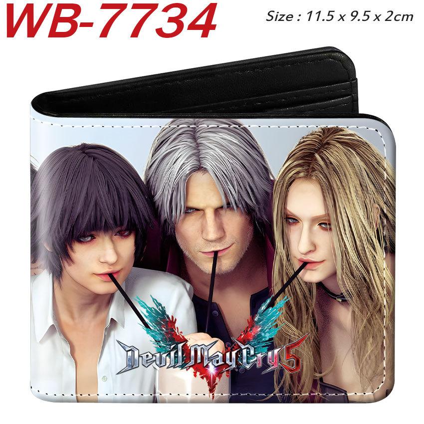 Devil May Cry Wallet Short Bifold Colorful Print Anime Game Card Holder Coin Pocket Collectible Gift 1pcs