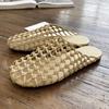 Fashion Handmade Woven Mesh Breathable Flat Slippers Women Concise Comfortable Brand Designer Shoes Summer Non-Slip Flat Beach Slippers