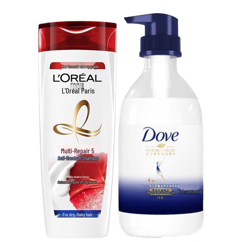 Dove & L'Oréal Moisturizing Body Wash & Shampoo Set