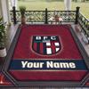 Custom Text Printed Rug Bologna FC Non Slip Floor Carpet For Home Room Decor