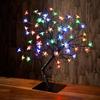 LED Cherry Bonsai Tree Lamp – 18 Inch, 28 Multicolor LEDs, Adjustable Silicone Branches, Corded Electric Night Light for Room & Home Decoration