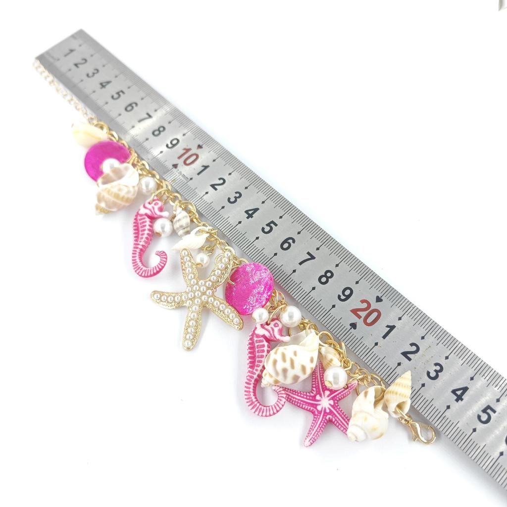 Personalized Design Trendy Tide Ocean Bracelet Women's Bohemian Style Bracelet Pink Starfish Shell Bracelet