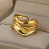 Stainless Steel Rings for Women Men Gold Color Engagement Wedding Party Ring Female Male Finger Jewelry Birthday Gift 2024 Trend