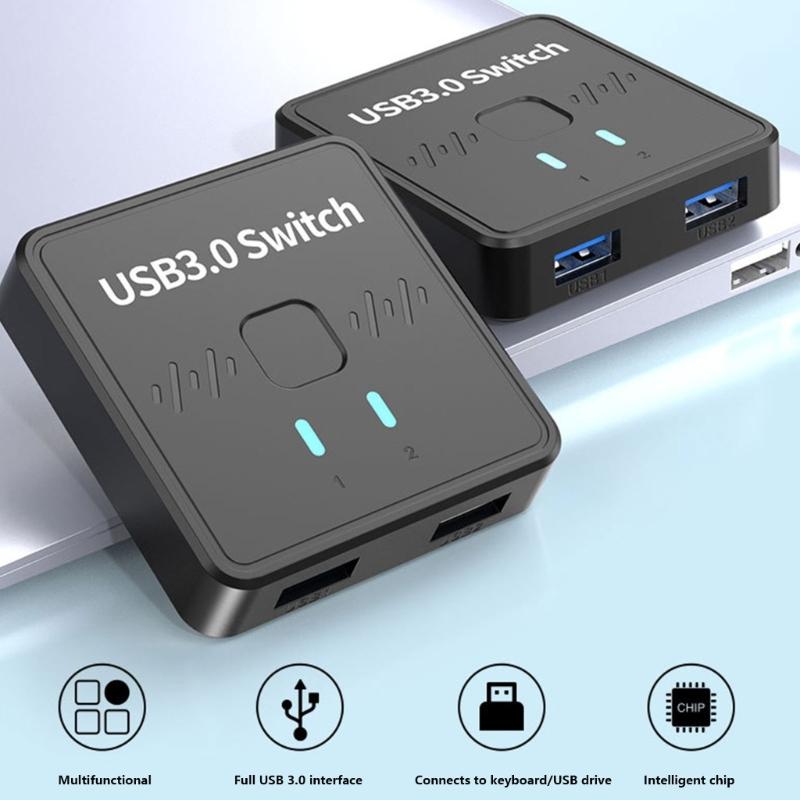 USB3.0 Switcher 2 Computer Sharing Keyboard and Mouse Printer Scanner Webcam 2 in 1 Out/1 in 2 Out USB Switcher Splitter