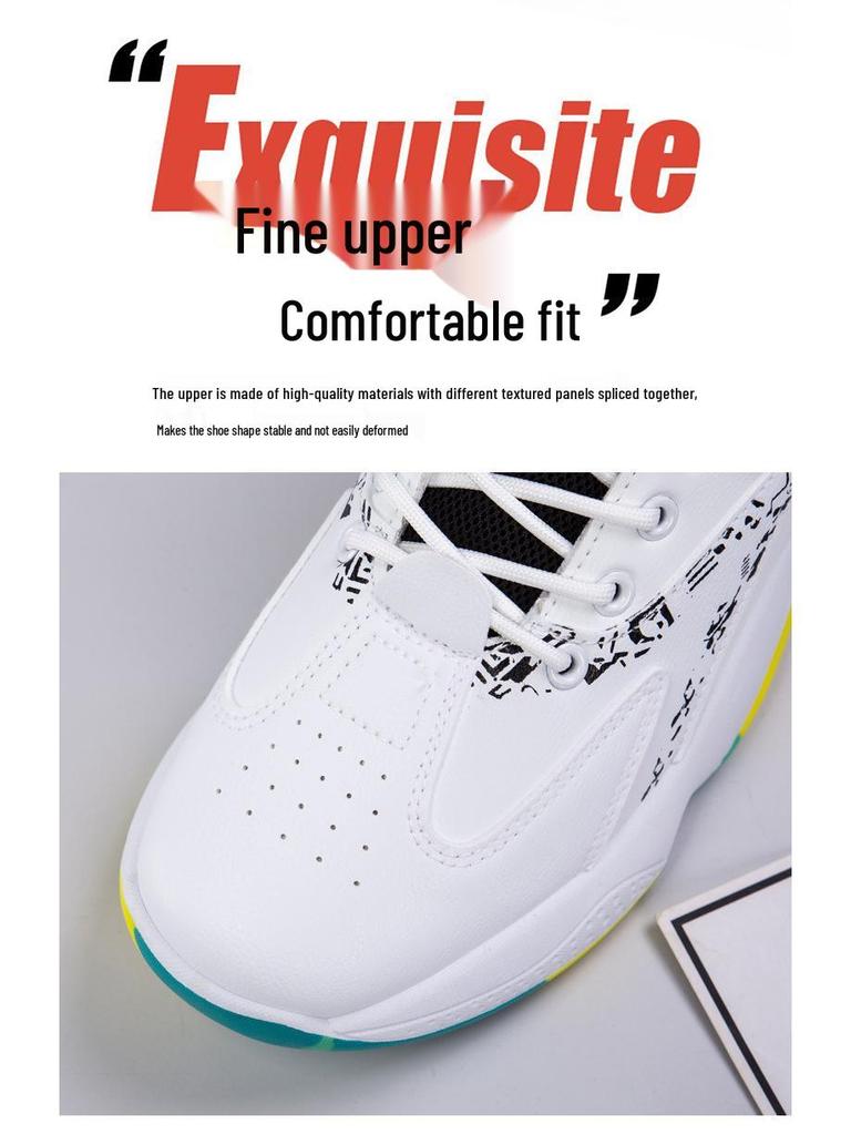 2025 Кожаные баскетбольные кроссовки с высоким верхом: Дышащая, всесезонная спортивная обувь для подростков и мужчин