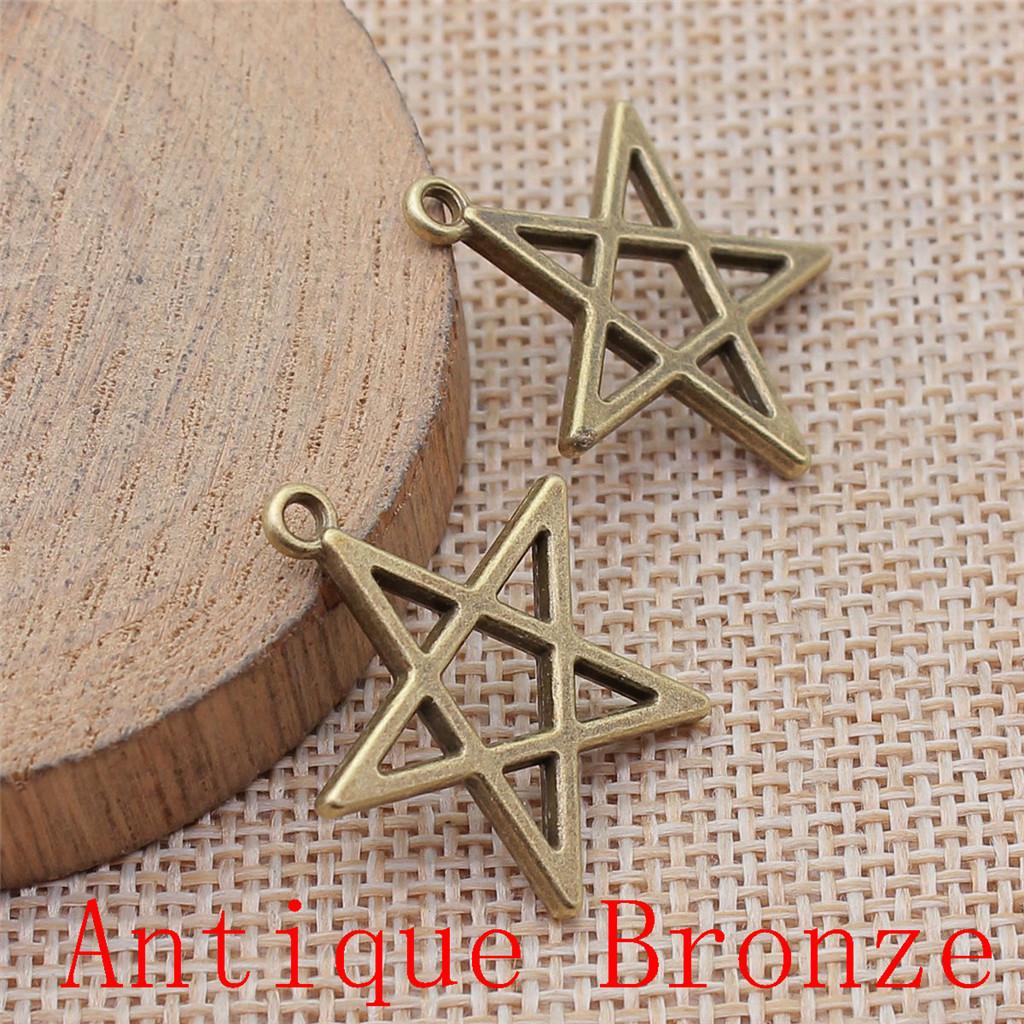 Hollow Pentagram Charms Pendant For Bracelet Necklace Jewelry Making Craft Findings