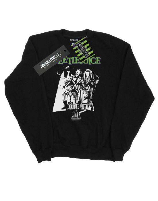 Beetlejuice Mens Mono Poster Sweatshirt