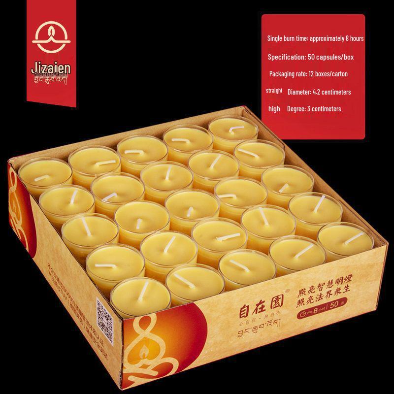 Лампада-лотос из топленого масла для подношения Будде - Доступна с длительностью горения от 1,5 до 24 часов