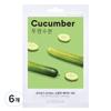 Airy Adhesive Sheet Mask Cucumber, 1 Pack, 6 Pieces