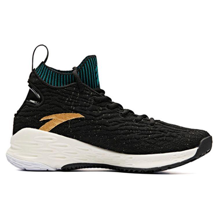Anta KT4 Comfortable Non-Slip Wear-Resistant High-Top Basketball Shoes Men Sneakers Black Green 11911101-1