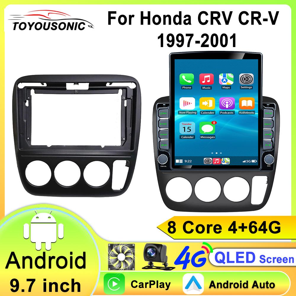 Автомобильное радио Android 13 Carplay для Honda CRV CR-V 1997-2001 Мультимедийный экран Стерео Авторадио GPS Навигация Wifi 4G 2Din