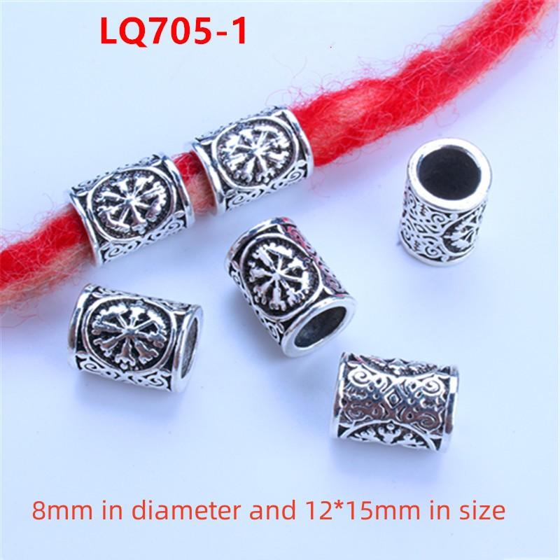 5pcs/bag Silver Metal Hair Rings Braid Dreadlocks Bead Hair Cuffs Dread Tube Charm Dreadlock for DIY Hair Accessaries