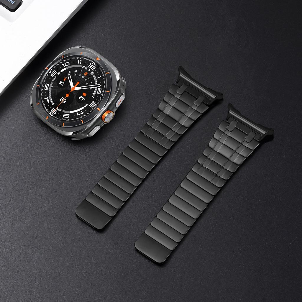 Magnetic Watch Band for Samsung Galaxy Watch8 Classic 46mm/8 44mm/40mm Double Row Design Stainless Steel Metal Strap