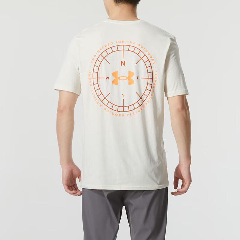 Under Armour Футболка мужская с коротким рукавом и круглым вырезом, с принтом букв, повседневная, цвет белый 1369503-279