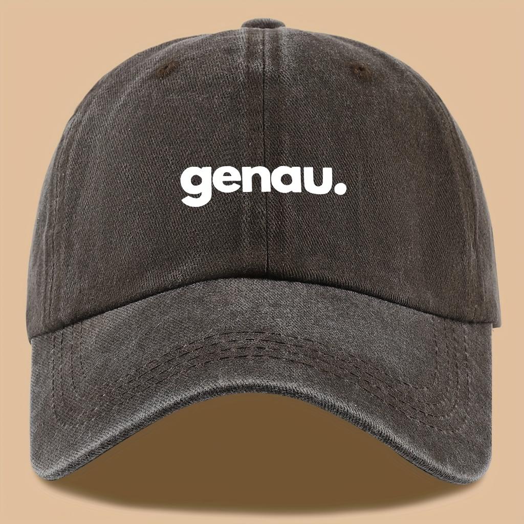 Letter Genau Printed Baseball Cap, Fashionable, Versatile, Breathable and Adjustable Outdoor Hat