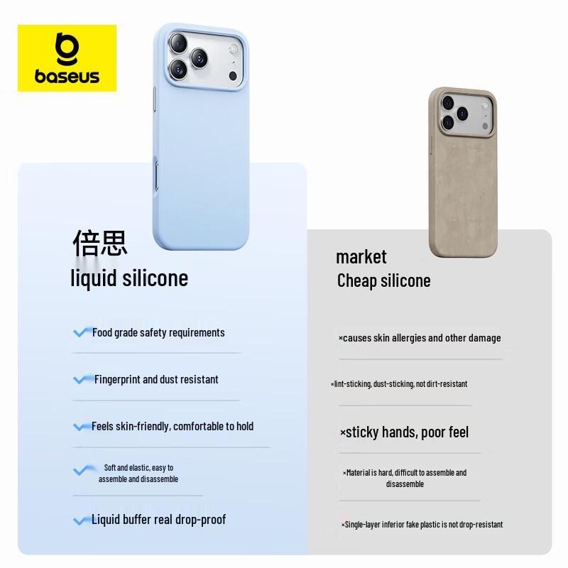 Baseus Силиконовый чехол MagSafe для iPhone 17 Pro