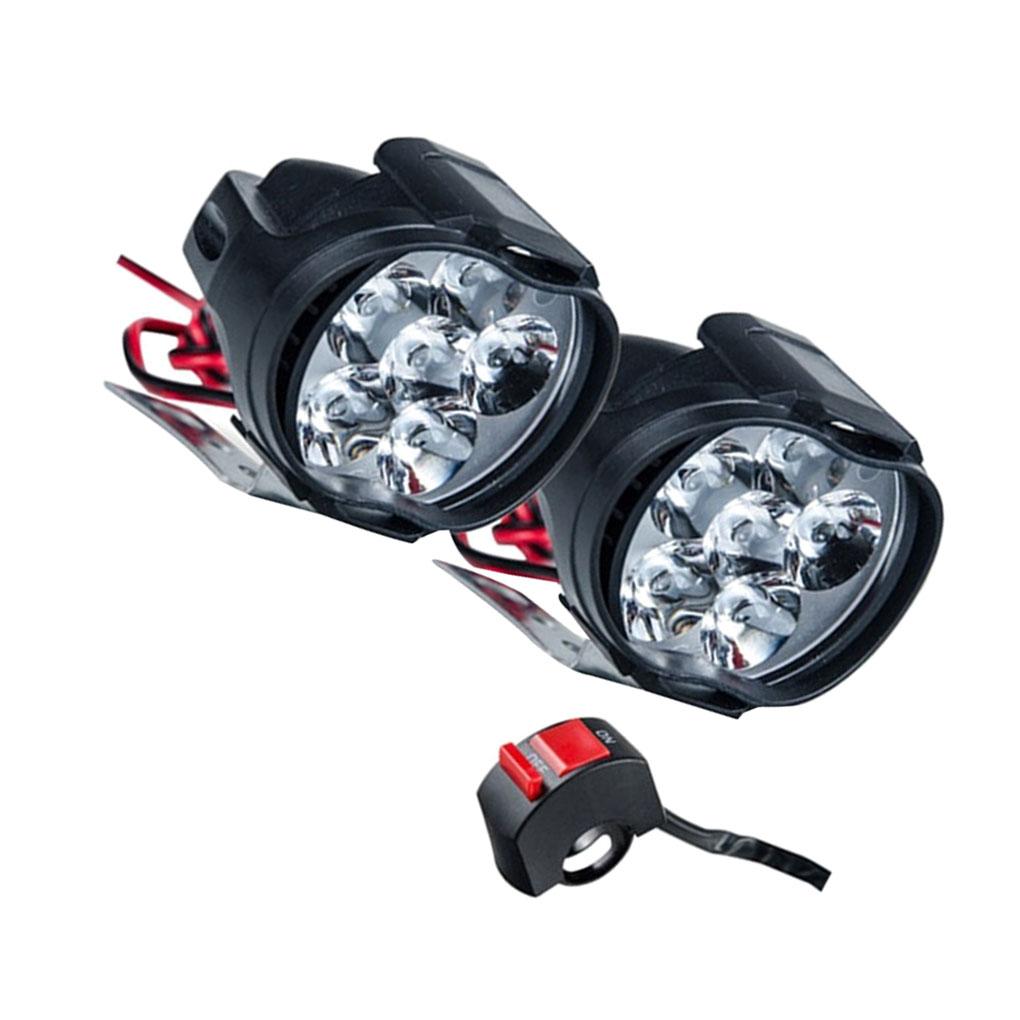 2 шт. Мотоциклетный свет Передний противотуманный ходовой свет с переключателем Мотоциклетный аксессуар