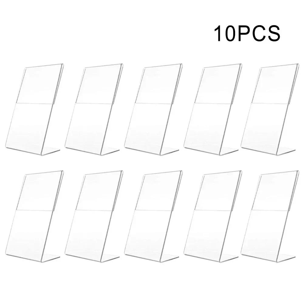 10/20PCS A6 Acrylic Menu Stand Holder Stand Slanted Sign Holders Desktop Paper Menu Holder