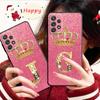 Чехол с золотым и розовым бриллиантом и короной для Samsung Galaxy A14 A73 A53 A71 A51 A31 A33 A22 A12 A21s A13 A32 A52s A72 A52 A23