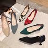 Single Shoes Women New Spring Knitted Fine-heel Pointed Shallow Mouth Knitted Shoes Flying Woven High Heels