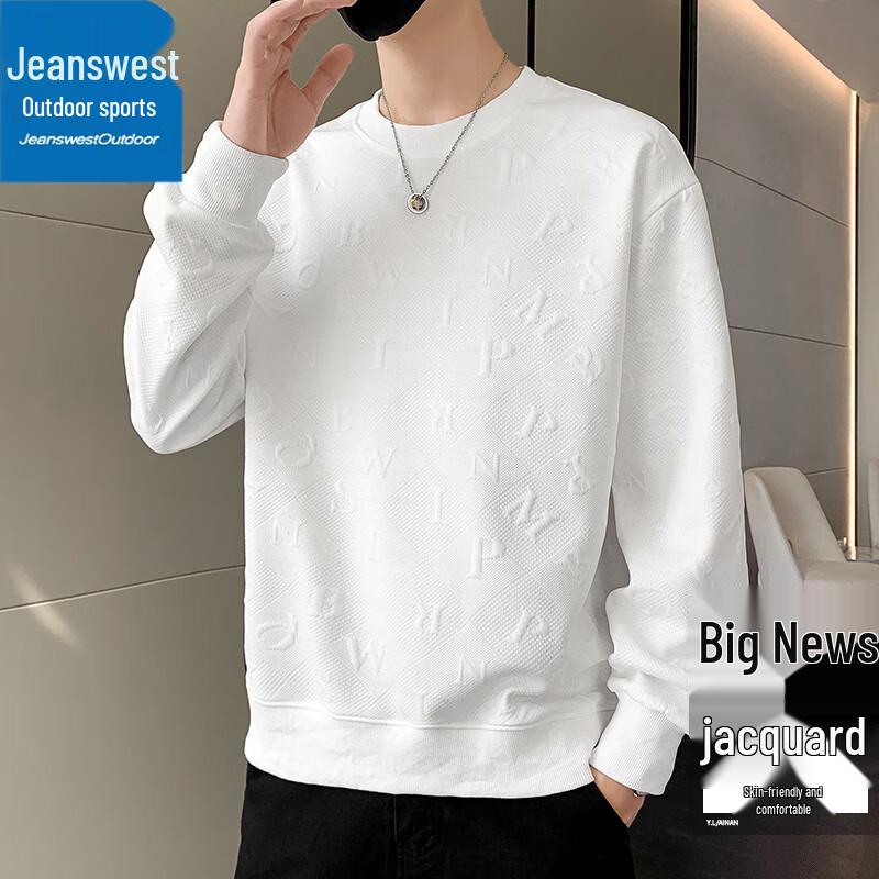 Унисекс Повседневная футболка с длинным рукавом и круглым вырезом Jeanswest