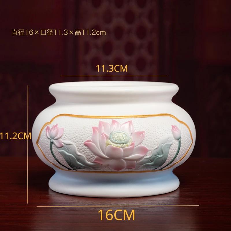 Новая китайская креативная керамическая благовонная печь в форме лотоса для буддийского дома, родового зала и буддийской утвари фэн-шуй