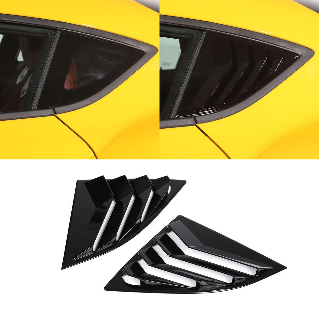 DIYUCAR Car Rear Window Rear Vent Window Car Shutter Side Vent Cover for Toyota Supra GR A90 A91 MK5 Shutter, Louvers, 2019-2022 (Black)