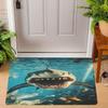 Реалистичный коврик для двери с рисунком акулы, свирепые дизайны акул, подводная сцена, разные выражения, коврик для пола для домашнего декора прихожей