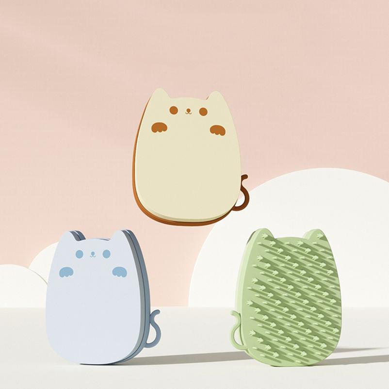 Cat Comb To Go To the Floating Hair Little Monster Cake Combing Pet Cat Combs the Furry Artifact Silicone Bath Combs Pets