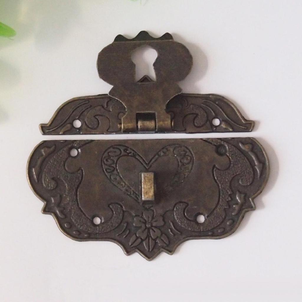 1Pc Vintage Antique Wooden Case Jewelry Gift Box Decor Hasp Latch Hook Hardware