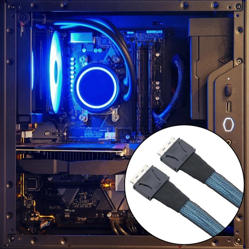 Кабель SFF-8611 PCIe SFF-8611 8I Штекер на SFF-8611 Штекер Кабель-удлинитель данных 50 см/100 см для внешней видеокарты