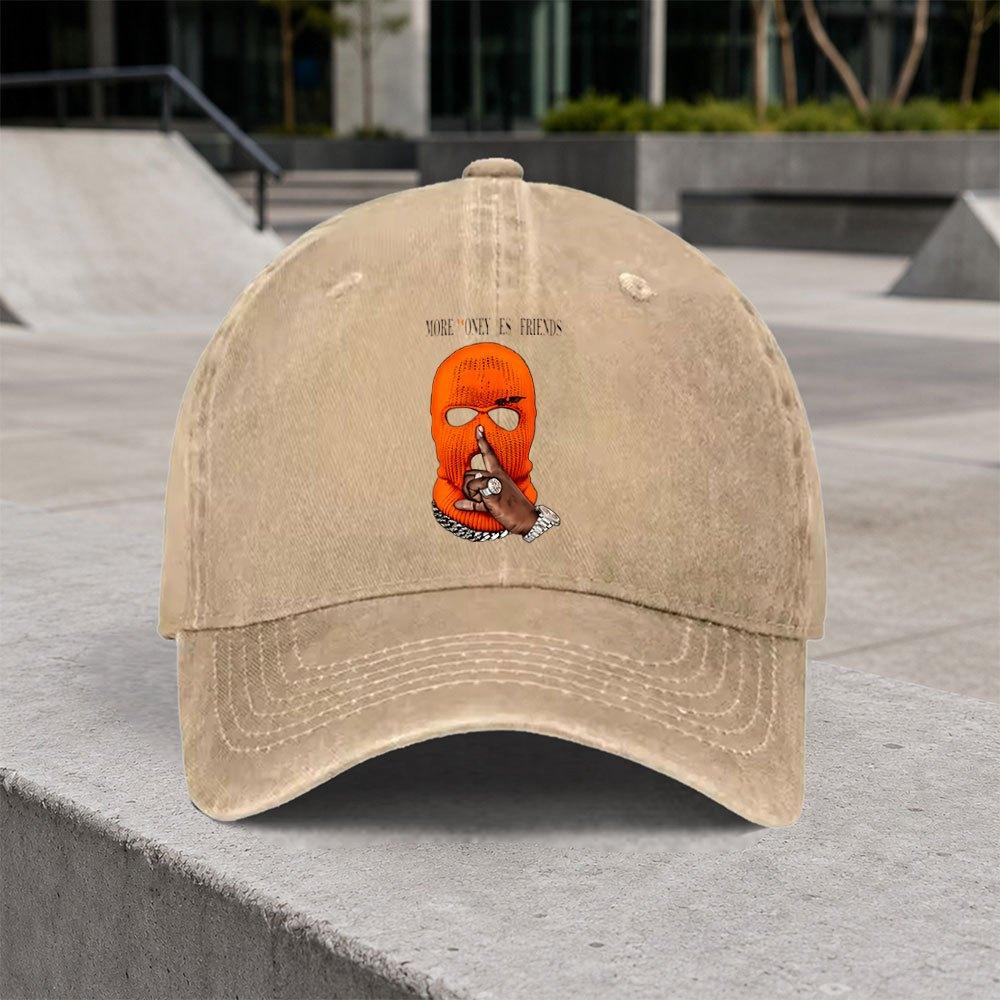Vintage Orange Baseball Cap Adjustable Hook Loop Duckbill Lightweight Unisex Washed Hat for Unisex Women