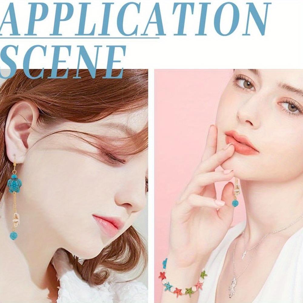 100 шт. бирюзового материала, набор для украшения бусин в виде черепахи, морской звезды, декоративные бусины, бусины с морскими животными, летние пляжные серьги-браслеты на лодыжку своими руками