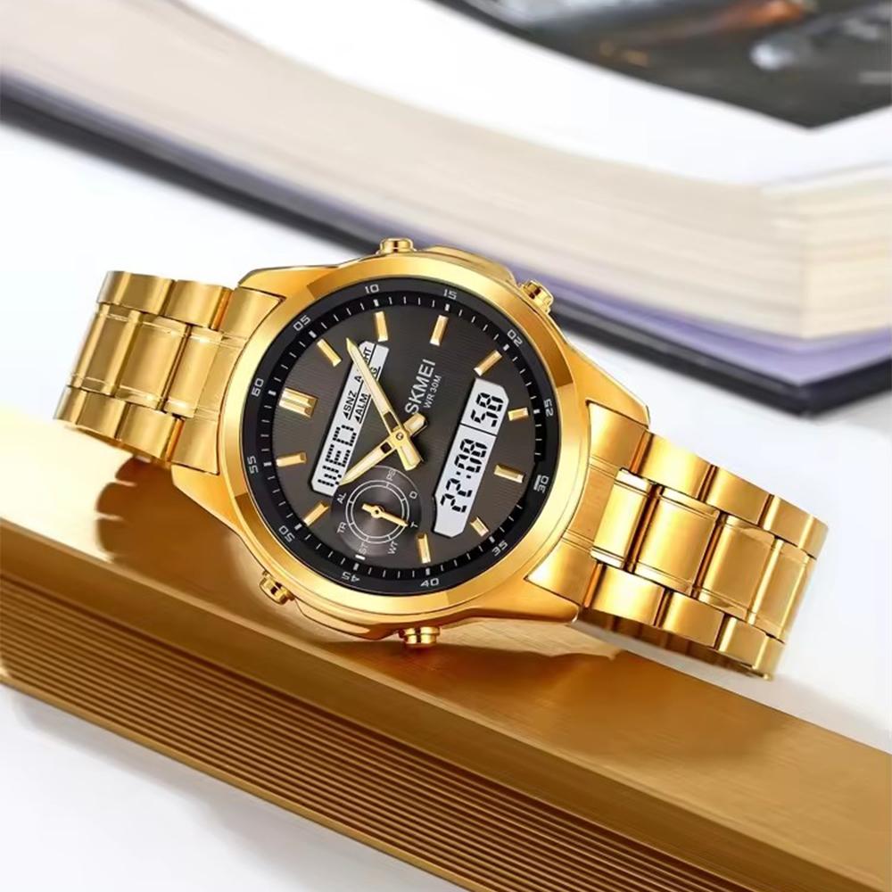 Цифровые часы с двойным дисплеем, хронографом, будильником, спортивные водонепроницаемые часы с электронным механизмом, многофункциональные наручные часы Relogio Masculino