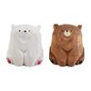 Cute Wooden Bear Figurines Solid Wood Mini Bear Statue Creative Polar Bear Ornament  Car