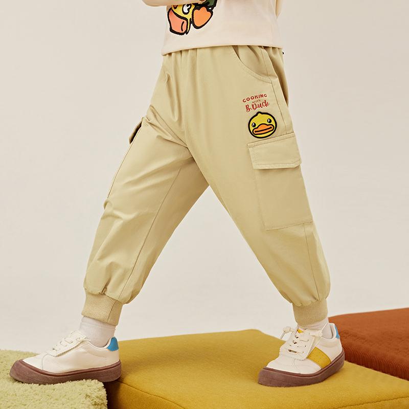 B. Duck Little Yellow Duck Children's Clothing for Boys and Girls Spring and Autumn, Loose and Casual Legged Pants