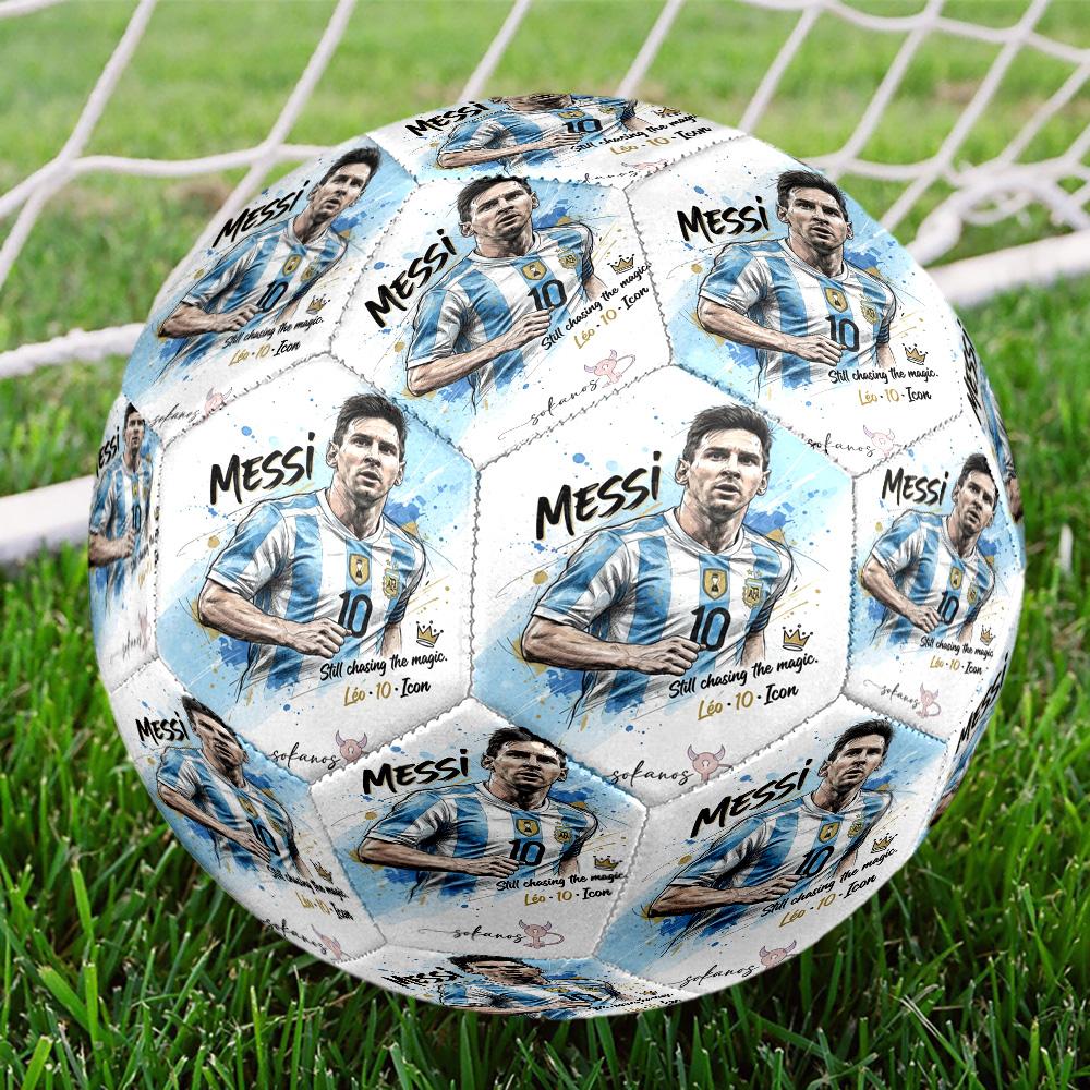 Golden Messi Glory Size 5 Soccer Balls, High-Quality, Anti-Slip, Protective Football, a Unique Gift Suitable for Birthdays, Christmas