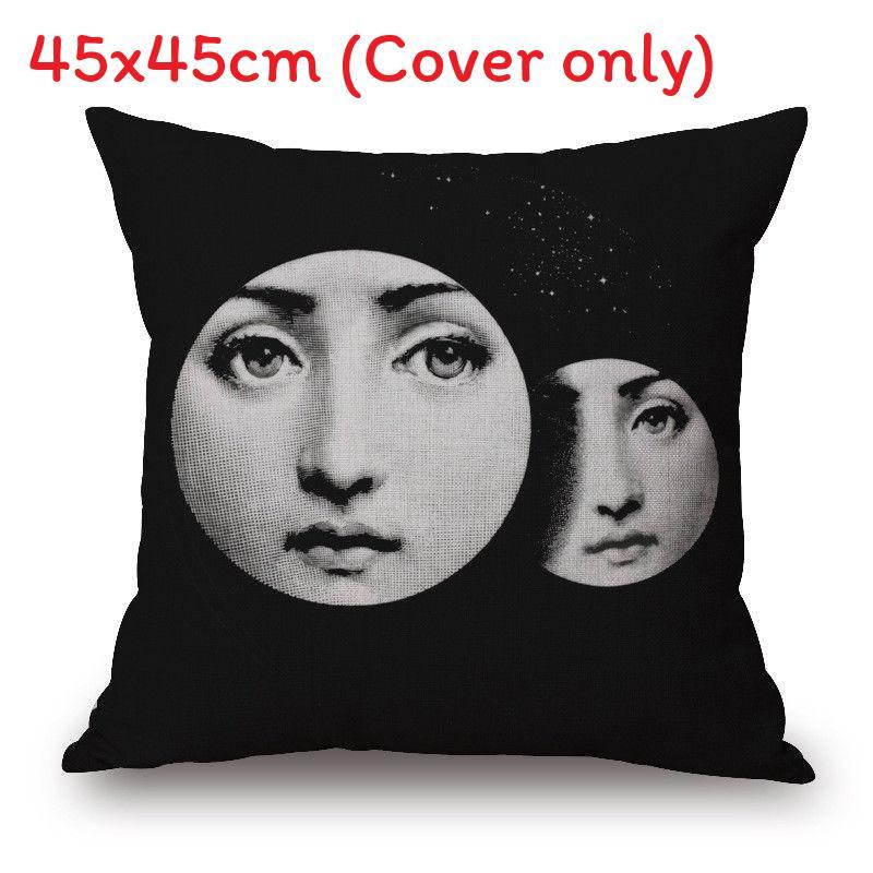 Linen Vintage Piero Fornasetti Face Throw Pillow Case With Elegant Design And Durable Material