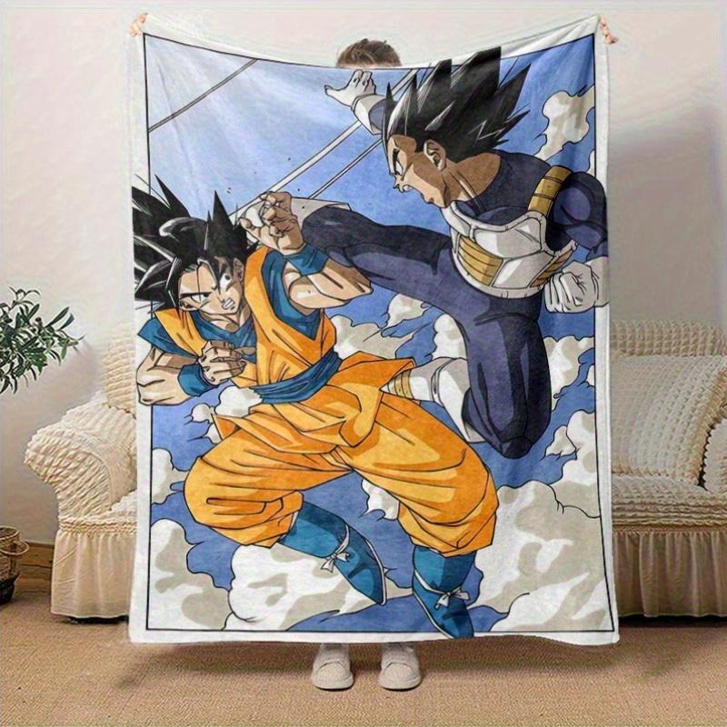 1pc, Dragon Ball Battle Scene: A Perfect Gift, Cozy Home Decor Blanket for Bedroom, Living Room, Travel, Camping, Car, Beach, Office Naps. Soft Flanne