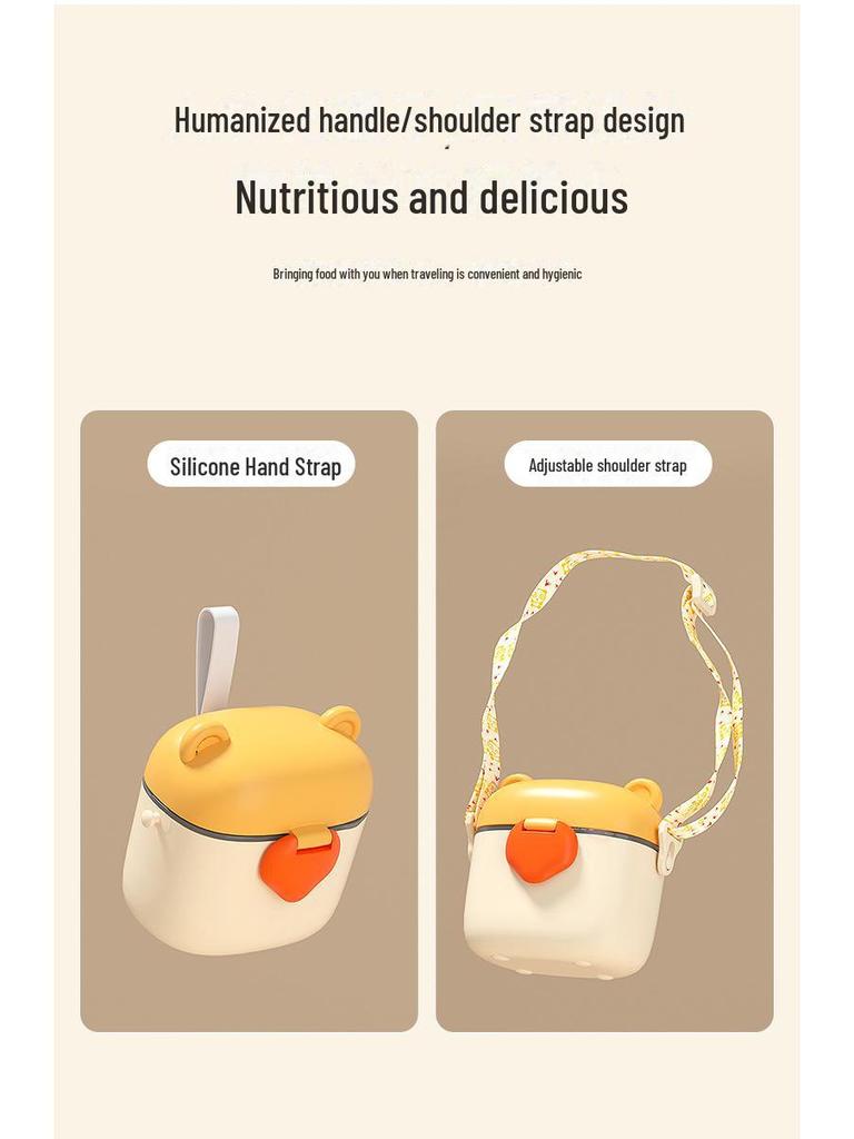 Портативная коробка для детского питания и сухого молока с отдельными слоями для использования на открытом воздухе