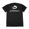 Phiten RAKU T-Shirt, Black/Grunge (White), Size M