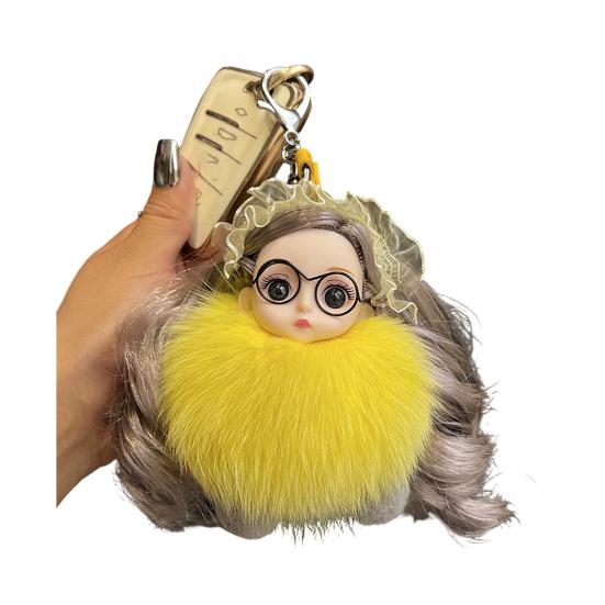 Keychain Pendant Girl Style Plush Doll Charm Soft Stuffed Key Holder Backpack Car Wallet Bag Accessory