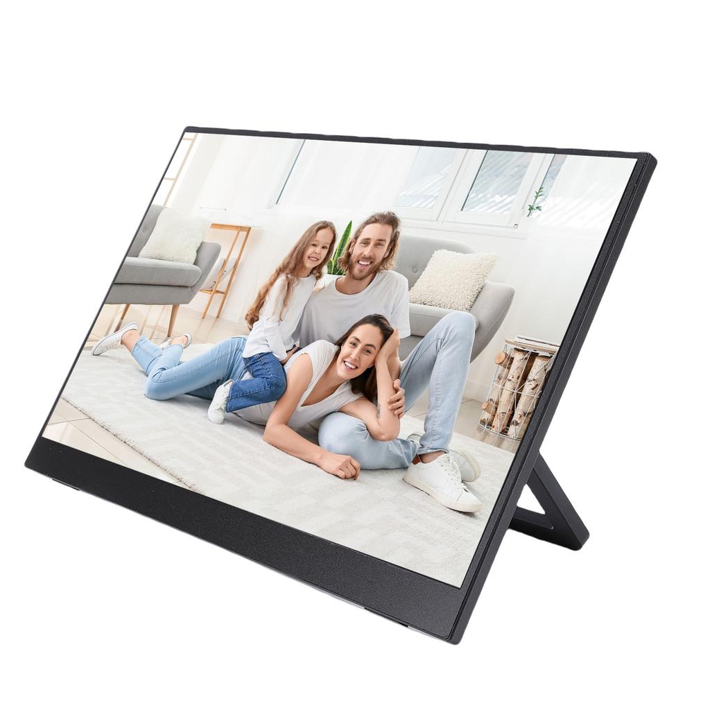 15.6 Inch Portable Screen 1080P HD WiFi USB C HD Multimedia Interface Second External Screen with Stand Built In 2 Speakers for Laptop PC