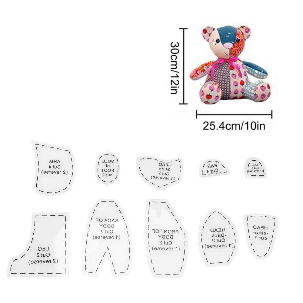 10pcs Acrylic Memory Bear Template Ruler Reusable Acrylic Template Ruler Set DIY Craft