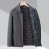 Autumn and Winter Men's Winter Thick Wool Jacket Lapel Liner Removable Down Liner Thickened Cashmere Jacket